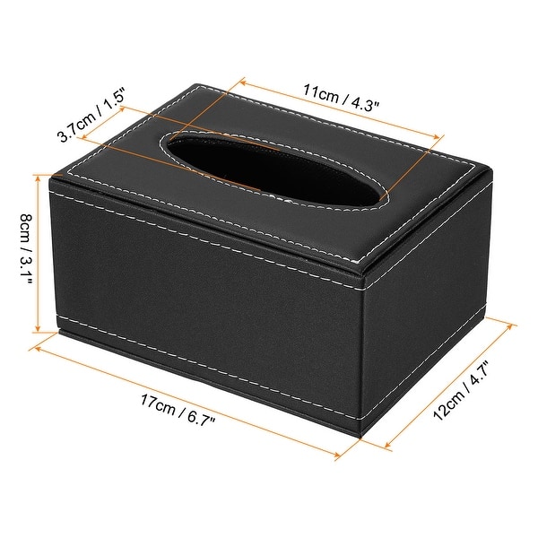 6.7x4.7x3.1" Tissue Box Cover, PVC Leather Waterproof Napkin Dispenser